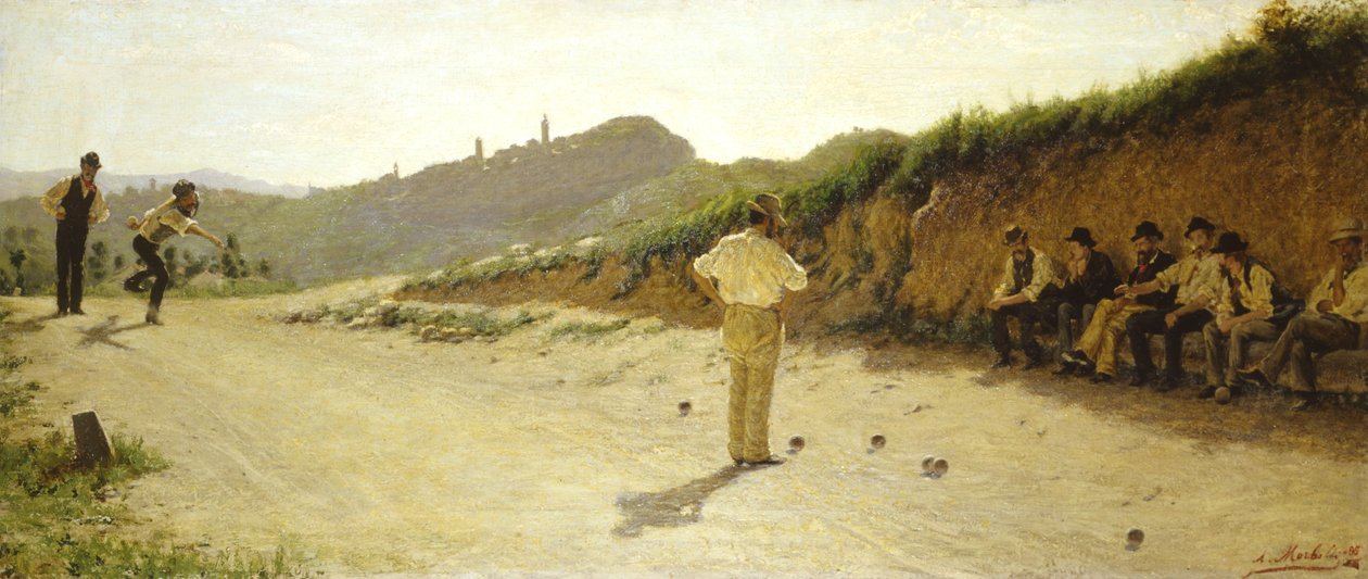 The Game of Bowls by Angelo Morbelli