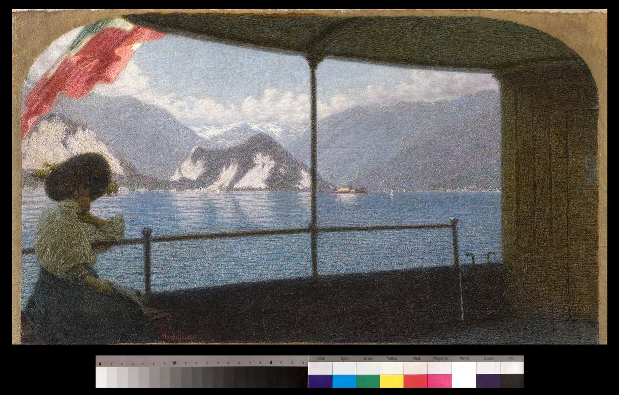 A Boat on Lake Maggiore by Angelo Morbelli