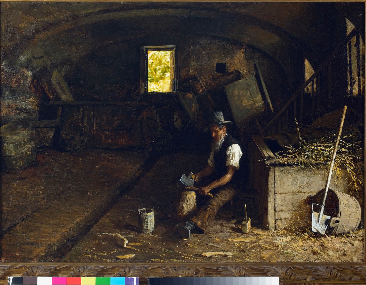 The wood splitter, 1881-84 by Angelo Morbelli