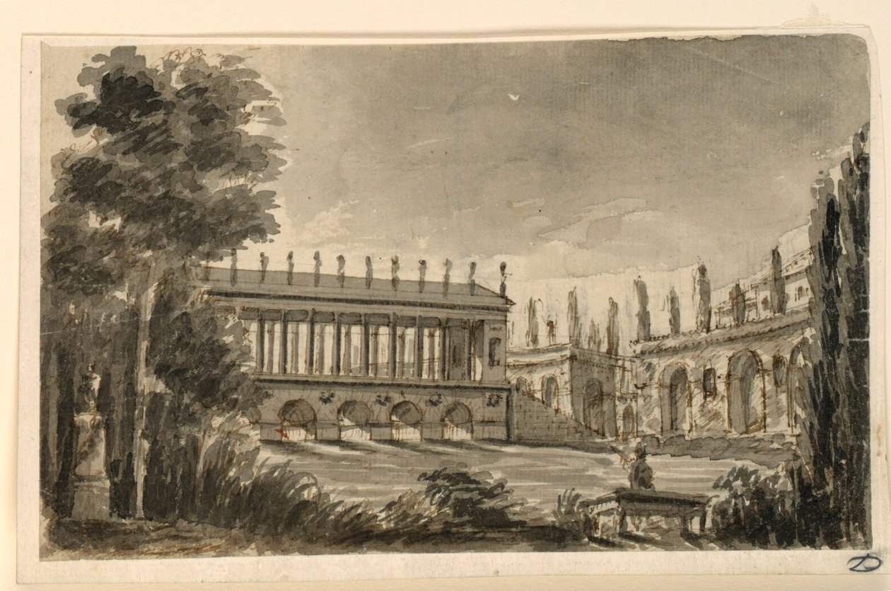 Stage Design, A Porticoed Bridge by Angelo Toselli