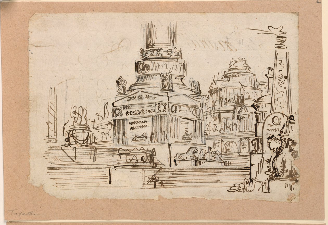 Stage Design, Pedestal of Monument by Angelo Toselli