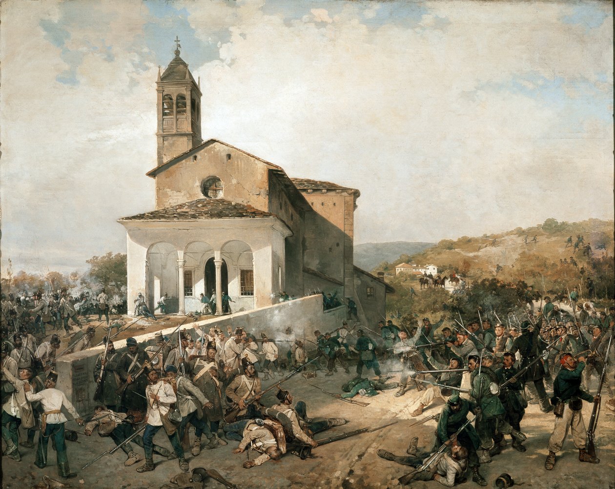 The Battle of San Fermo by Angelo Trezzini