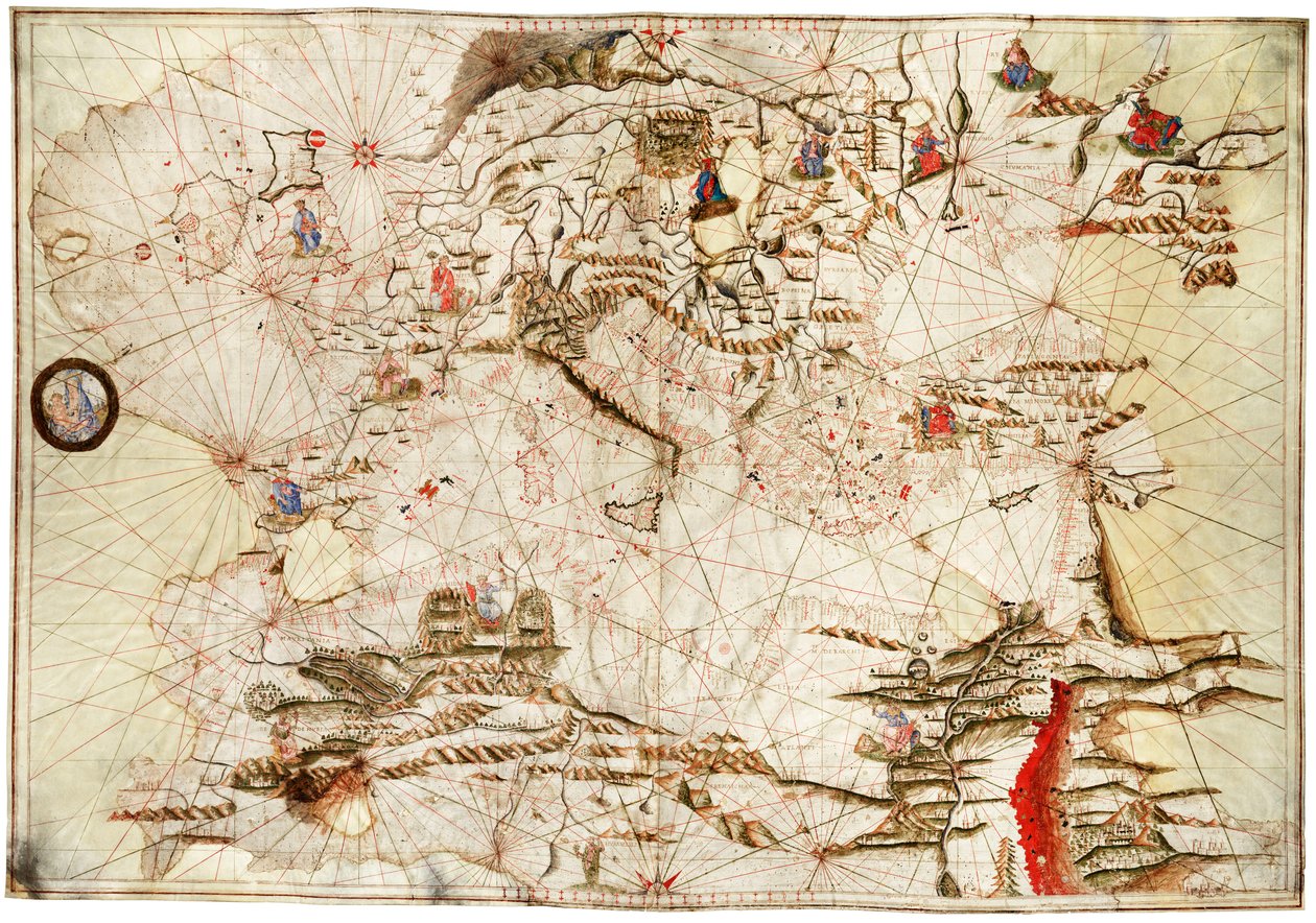The Mediterranean, Black Sea and North East Atlantic, c.1550 by Angelo de Conte Freducci