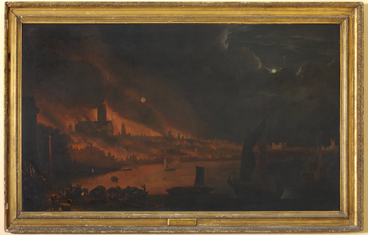 The Great Fire of London by Anglo Dutch School