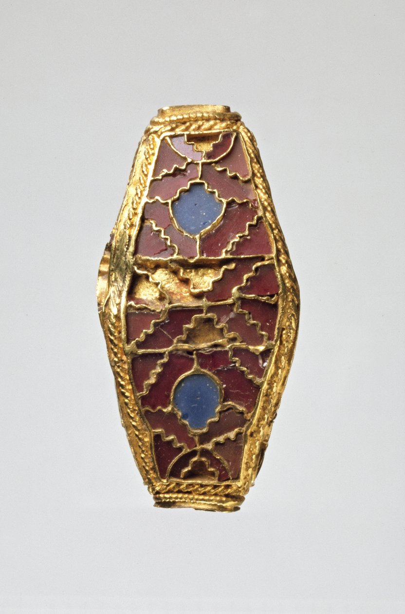 Four-sided lentoid bead by Anglo Saxon