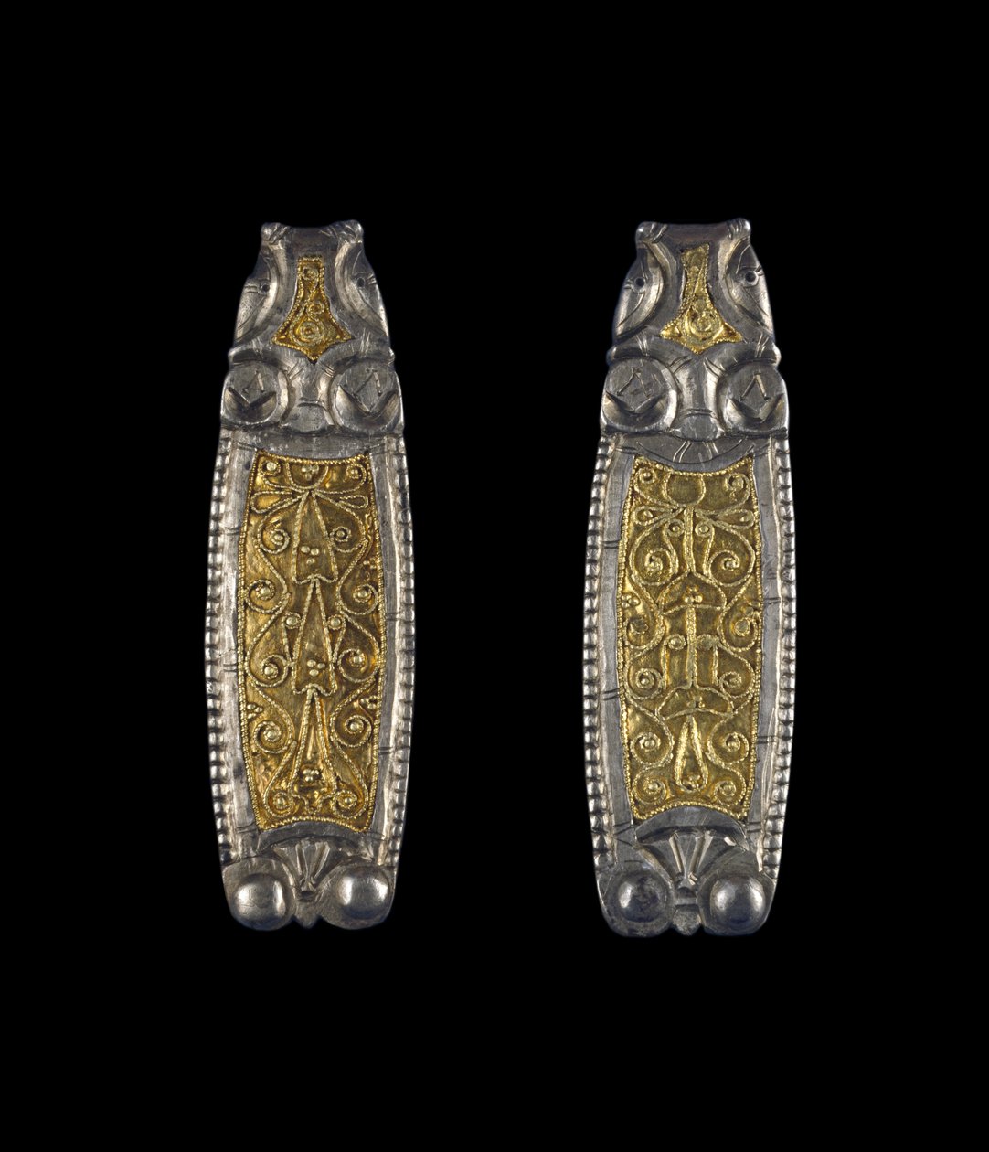 A Pair of Strap-Ends, from Ipsden Heath, Oxfordshire, Late Anglo-Saxon, 9th Century by Anglo Saxon