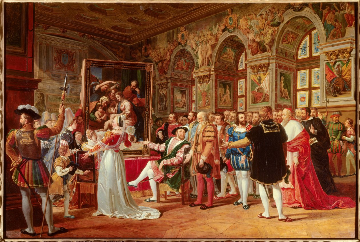 Francois 1st King of France Received the Painting of the Holy Family at Fontainebleau by Anicet Charles Gabriel Lemonnier