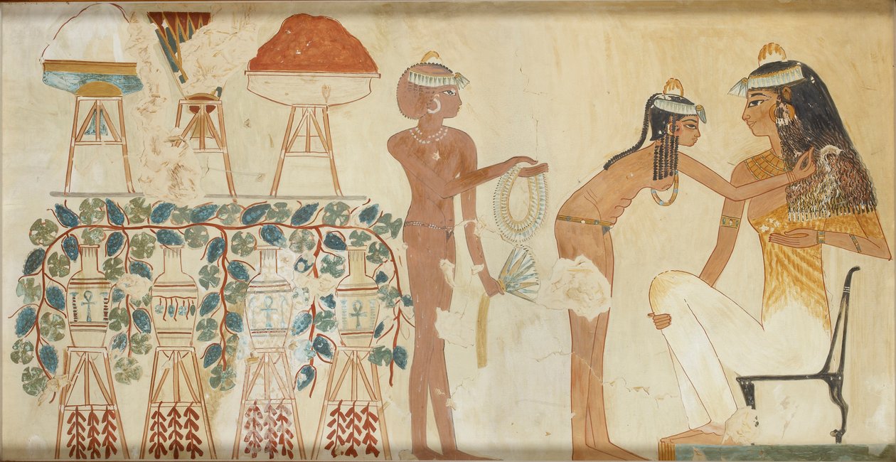Copy of wall painting from private tomb 38 of Djeserkeresonb, Thebes I, 1, 69-70, 20th century by Anna