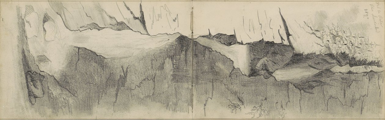Waterfall in the Dala Valley near Leukerbad by Anna Catharina Maria van Eeghen (possibly)