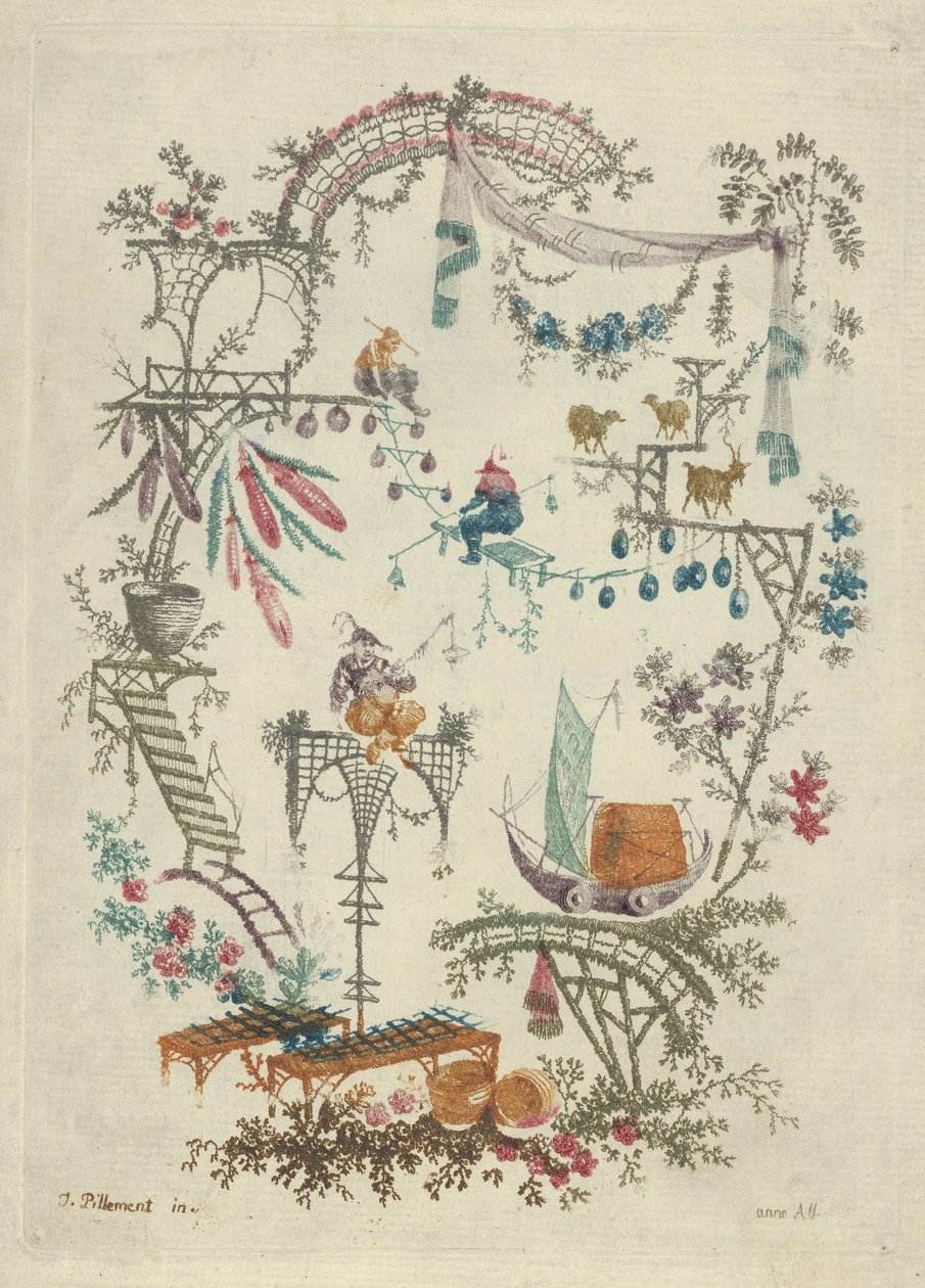 Chinoiserie from Nouvelle Suite de Cahiers Arabesques Chinois, 1790-99 by Anne Allen