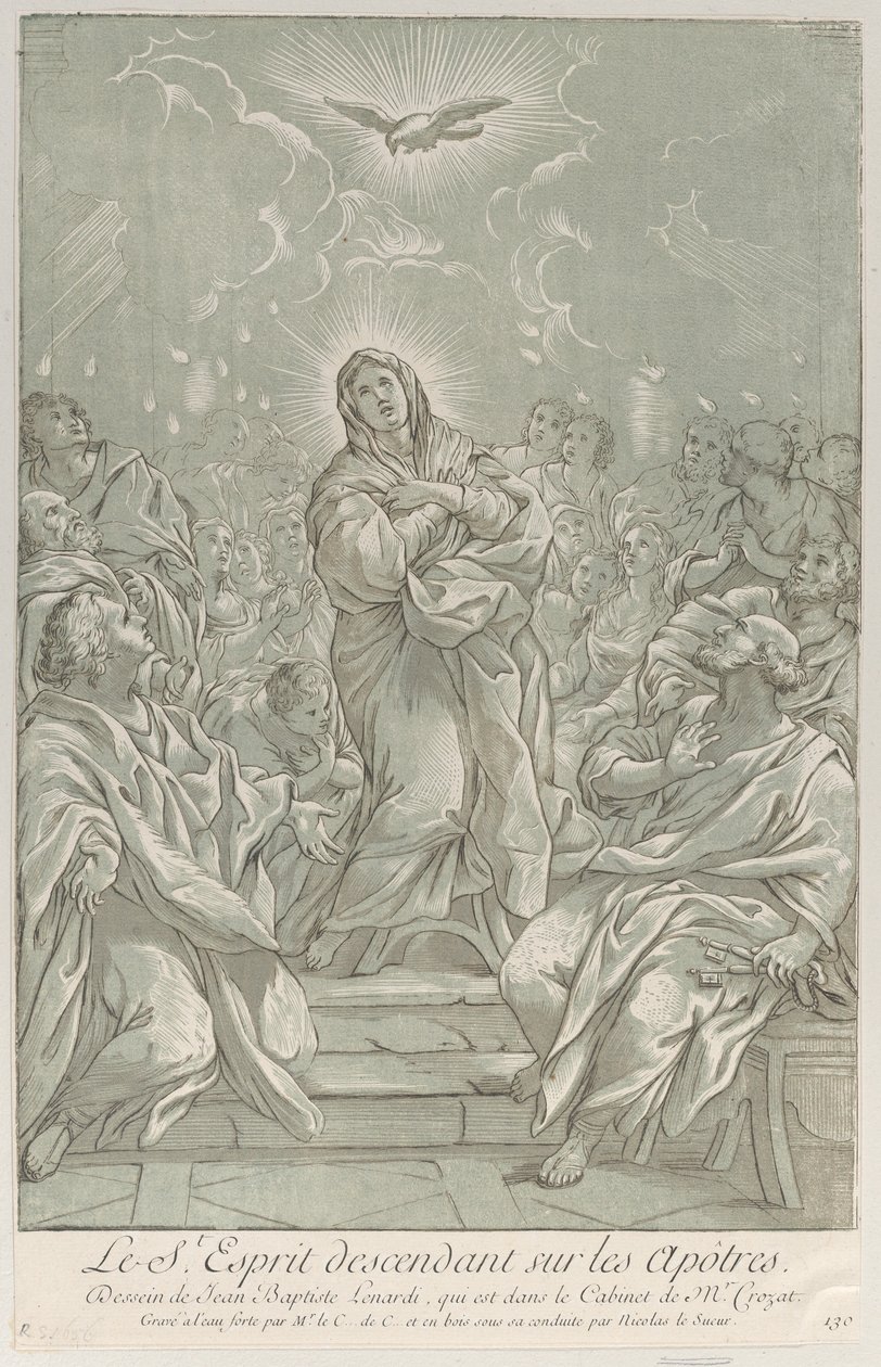 The Pentecost, with the Virgin Standing at Center, the Holy Spirit Above, and Apostles, ca. 1729 by Anne Claude Philippe de Caylus