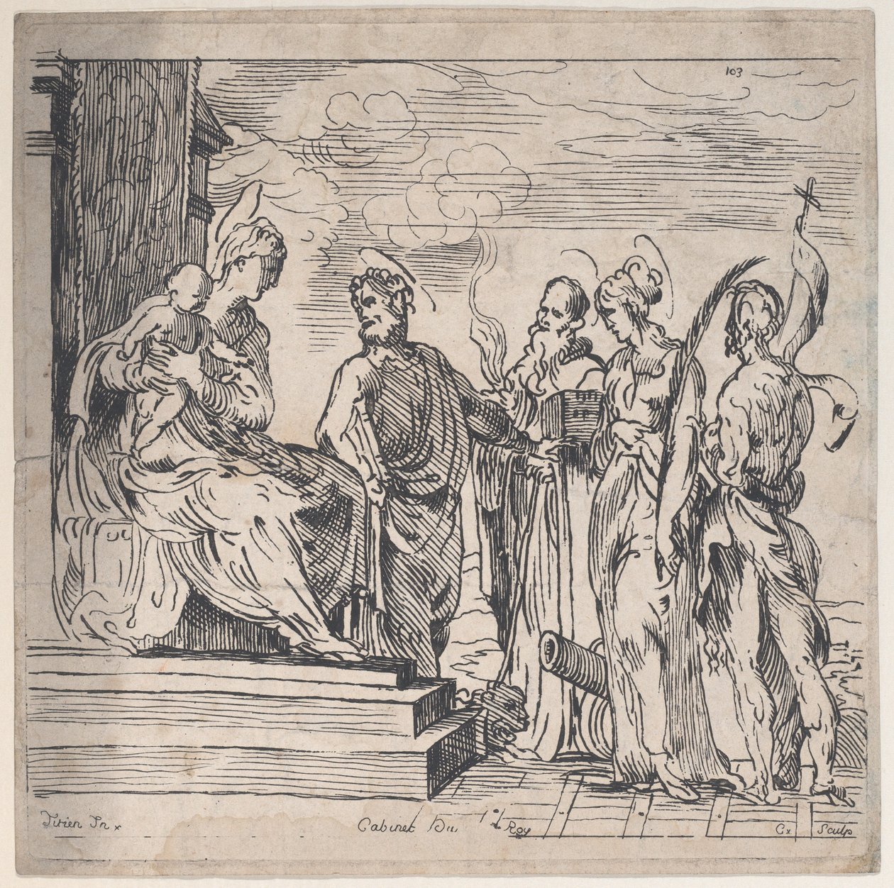 Virgin and Child with Four Saints by Anne-Claude-Philippe de Caylus