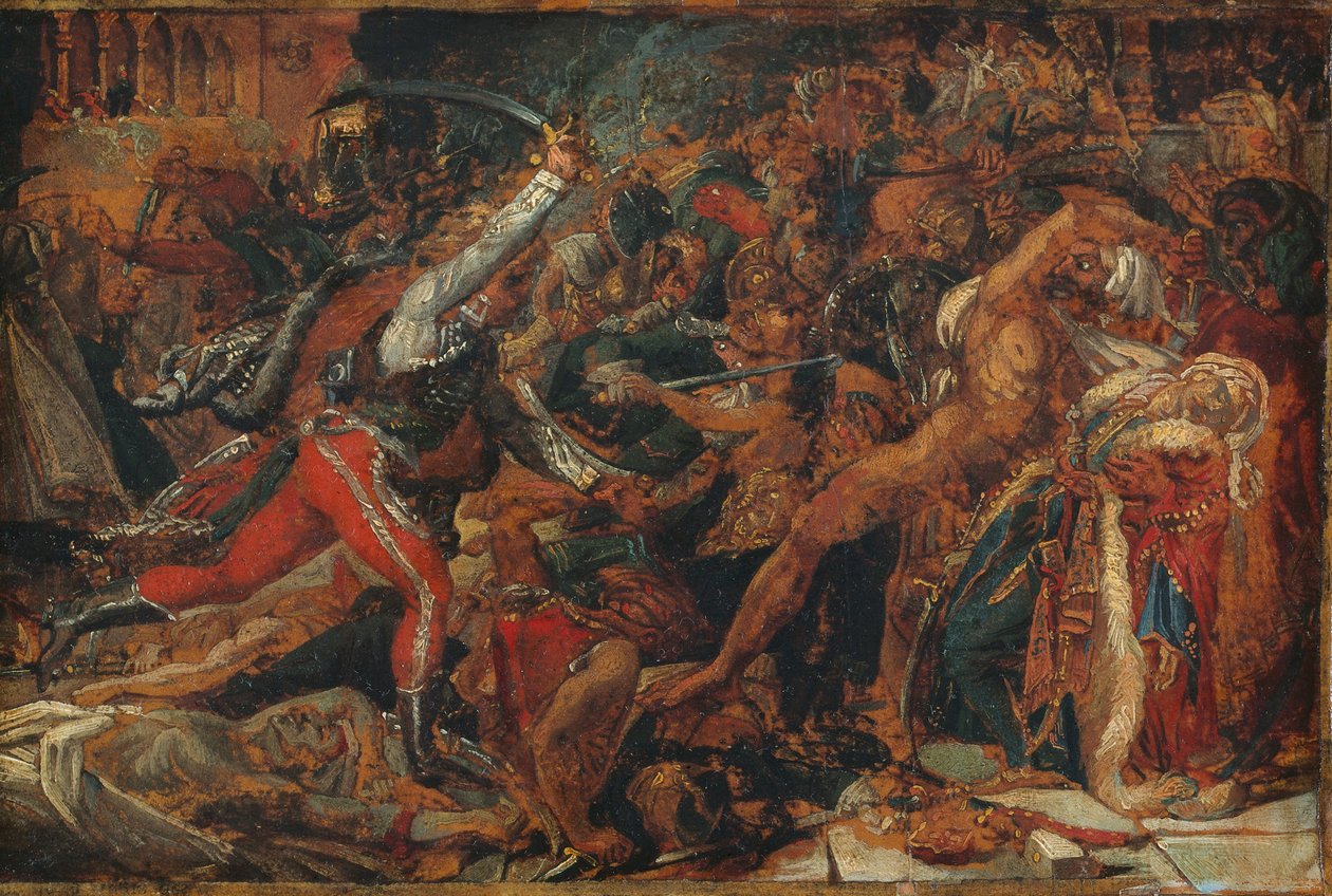 Sketch for "The Revolt at Cairo", c.1809 by Anne Louis Girodet de Roucy-Trioson