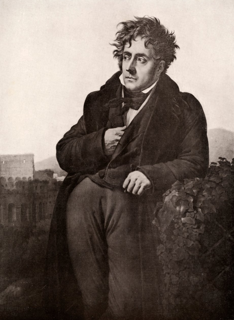 Francois-Rene, vicomte de Chateaubriand, French writer and diplomat, early 19th century by Anne Louis Girodet de Roussy Trioson