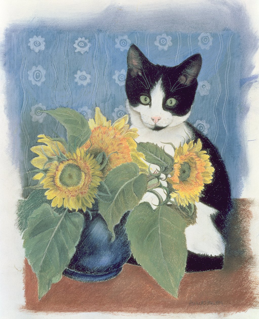 Chess and Sunflowers by Anne Robinson