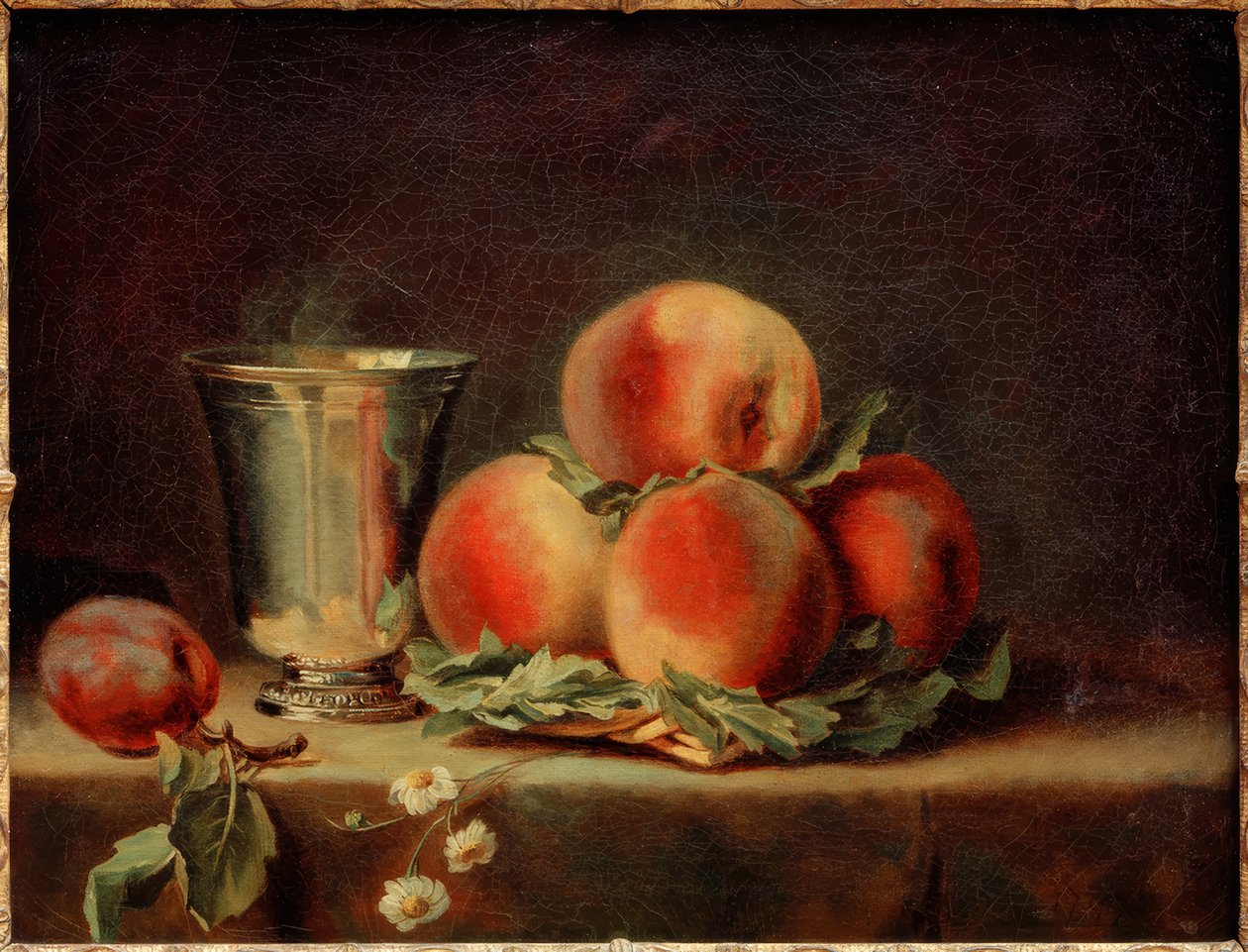 Peaches and Silver Cup by Anne Vallayer Coster