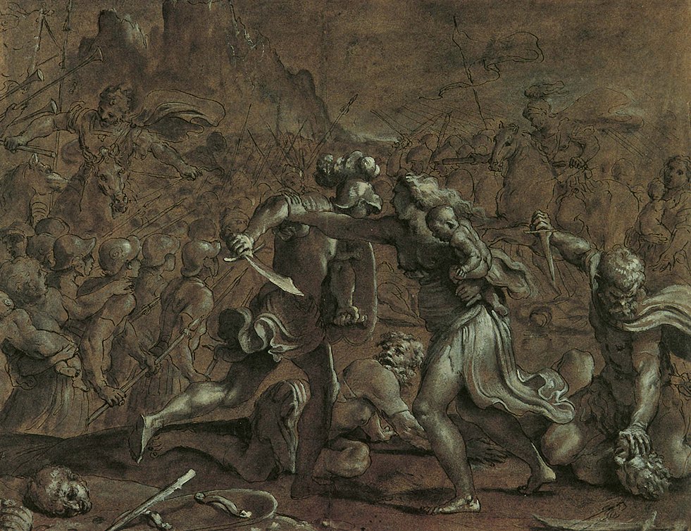 Battle of the Romans and Sabines by Annibale Carracci