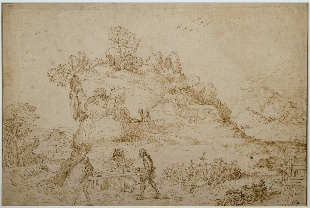 Landscape and Figures by Annibale Carracci