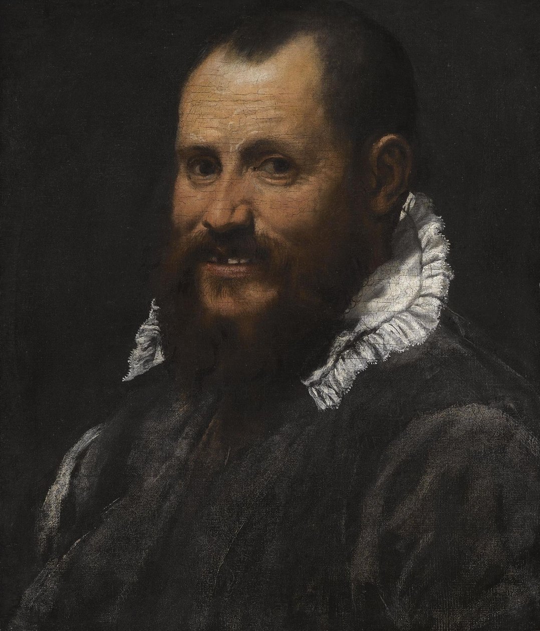 Portrait of a Man, Bust Length, in a White Collar by Annibale Carracci