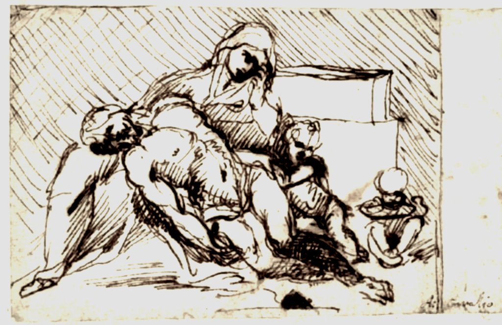 Sketch for Pieta by Annibale Carracci