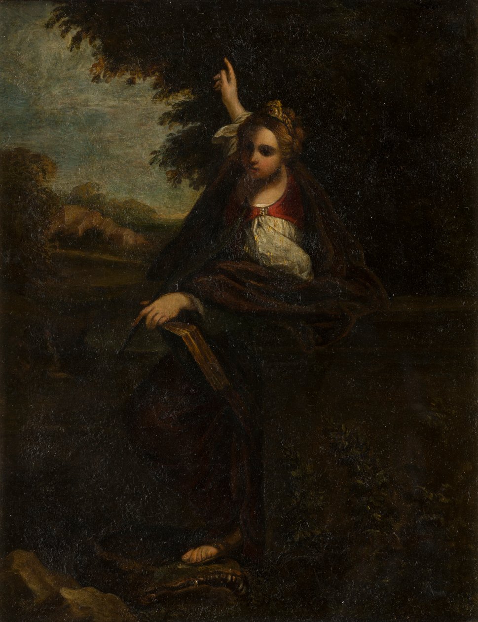 St. Margaret in a Landscape: A Sybil by Annibale (after) Carracci