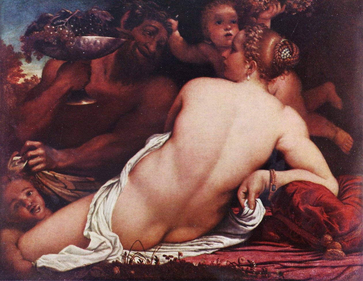 Bacchantin Venus with a Satyr and Cupids by Annibale Carracci