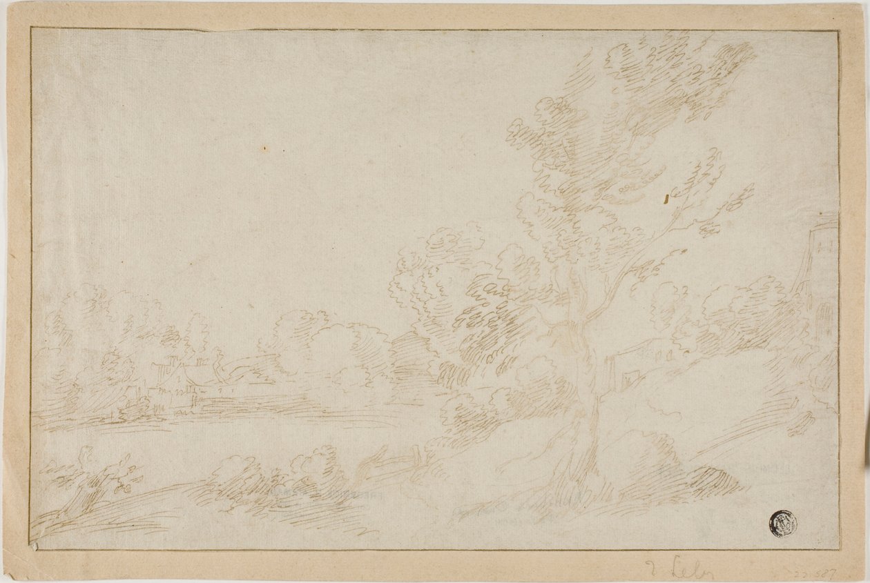 Landscape with River Bank by Annibale Carracci