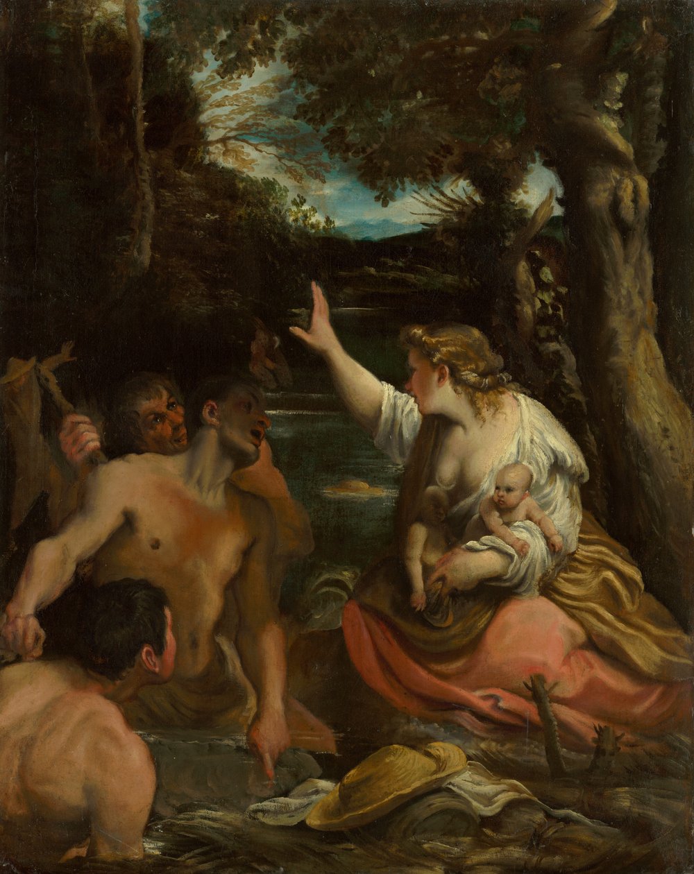 Latona and the Lycian Peasants Latona Protecting her Children by Annibale Carracci