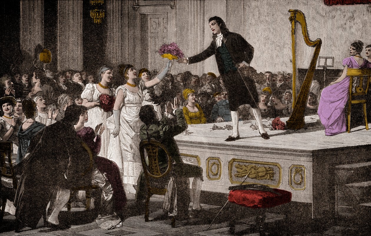 Niccolo Paganini (1792-1840) first triumphs - Woodcut after painting by Annibale Gatti by Annibale Gatti