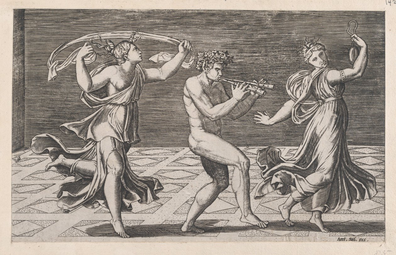 Speculum Romanae Magnificentiae: Dance of Fauns and Bacchants, early 16th Century by Anon