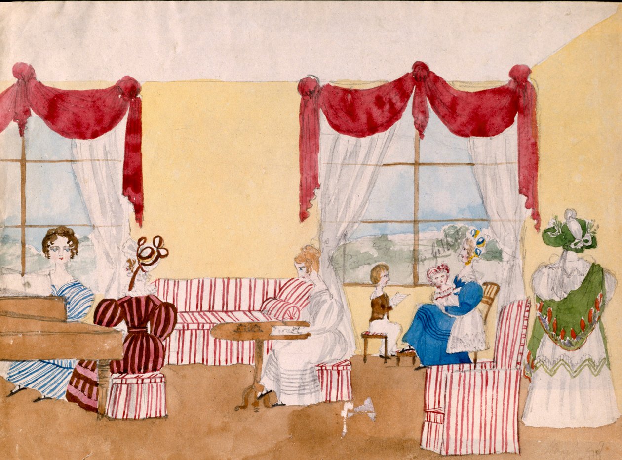 Interior with Women and Children by Unbekannt Unbekannt