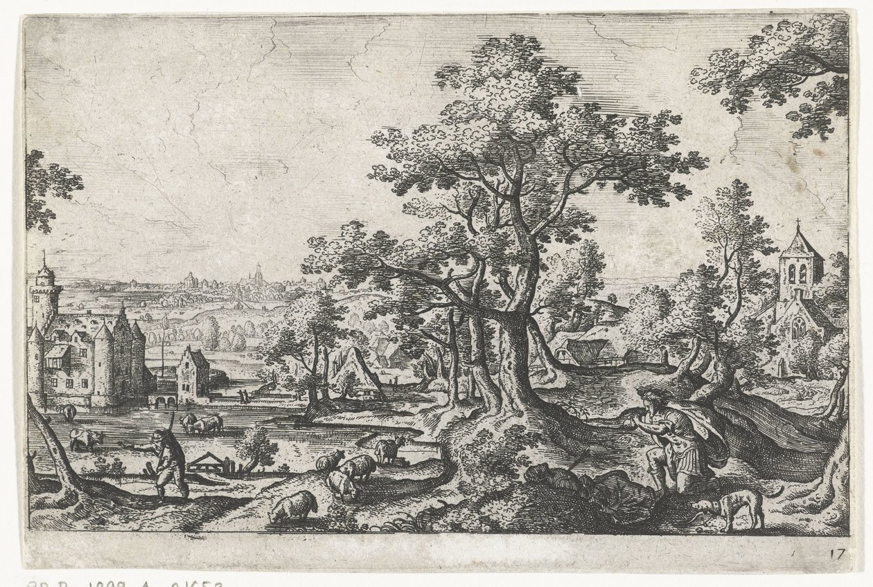 Apollo Killing Coronis (Landscapes with Mythological and Biblical Representations series) by Anonymous