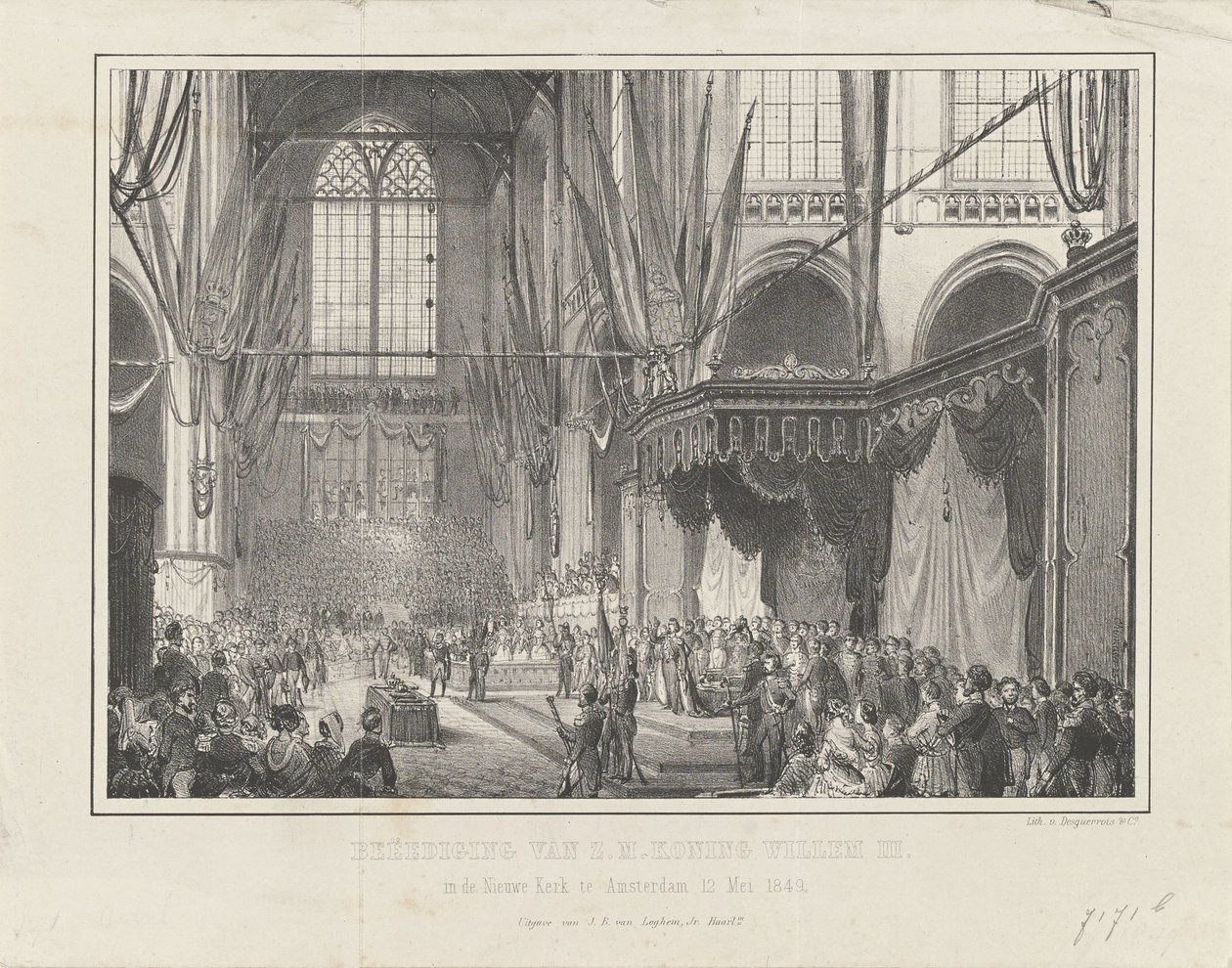 Swearing-in of H.M. King William III in the Nieuwe Kerk in Amsterdam, May 12, 1849 by Anonymous