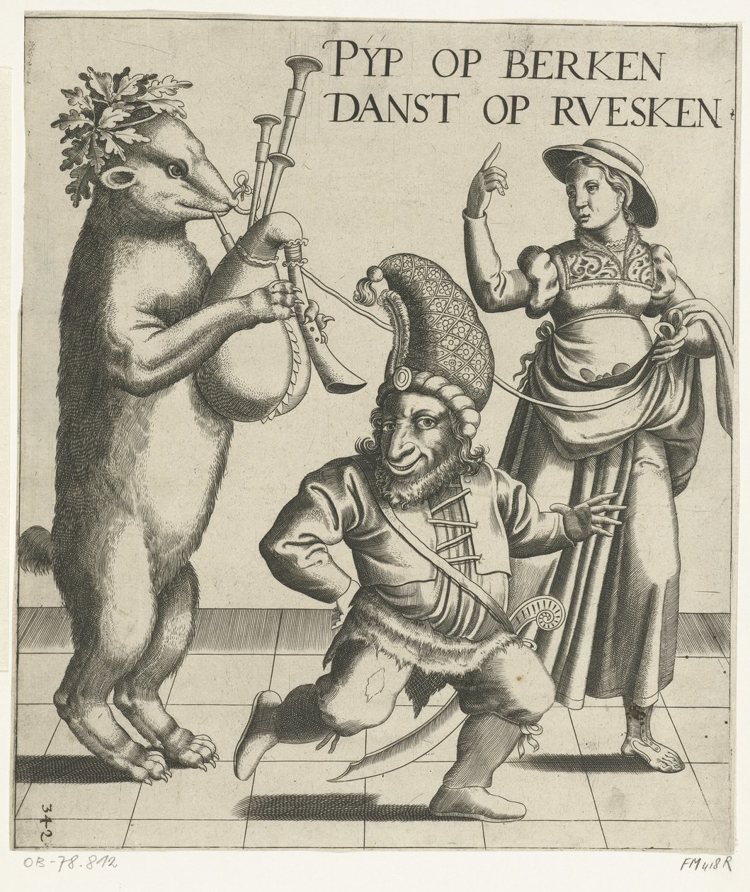 Bear with Bagpipes by Anonymous
