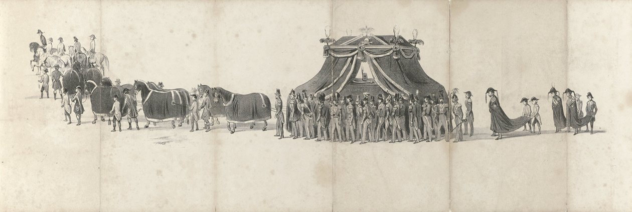 Funeral of the Late King William II in Delft on April 4, 1849 (Sheet 4) (Five Connected Sheets of the Funeral Procession of William II in 1849) by Anonymous