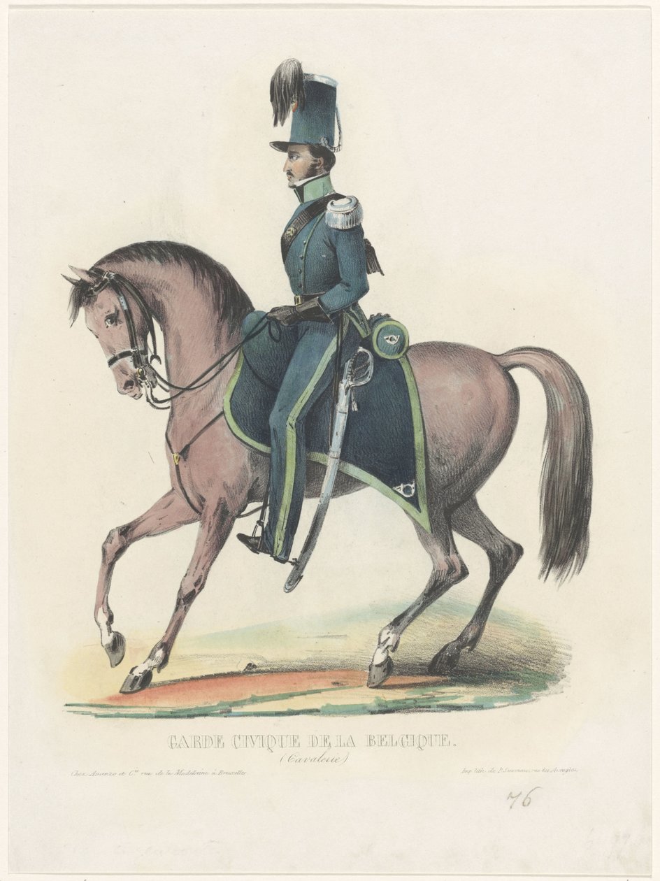 Belgian Civic Guard on Horseback, 1830 by Anonymous