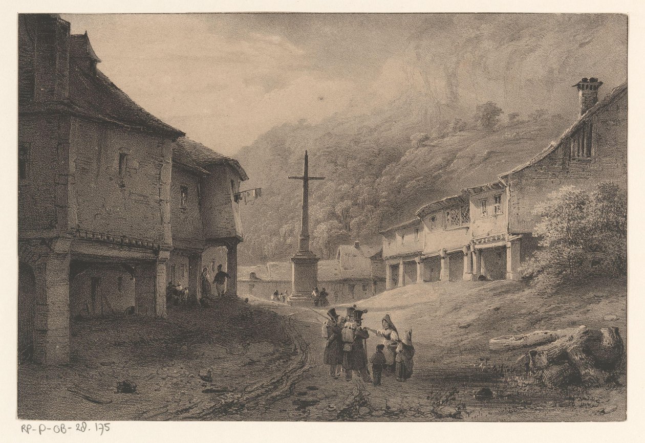 Mountain Landscape with Figures and Cows by Anonymous