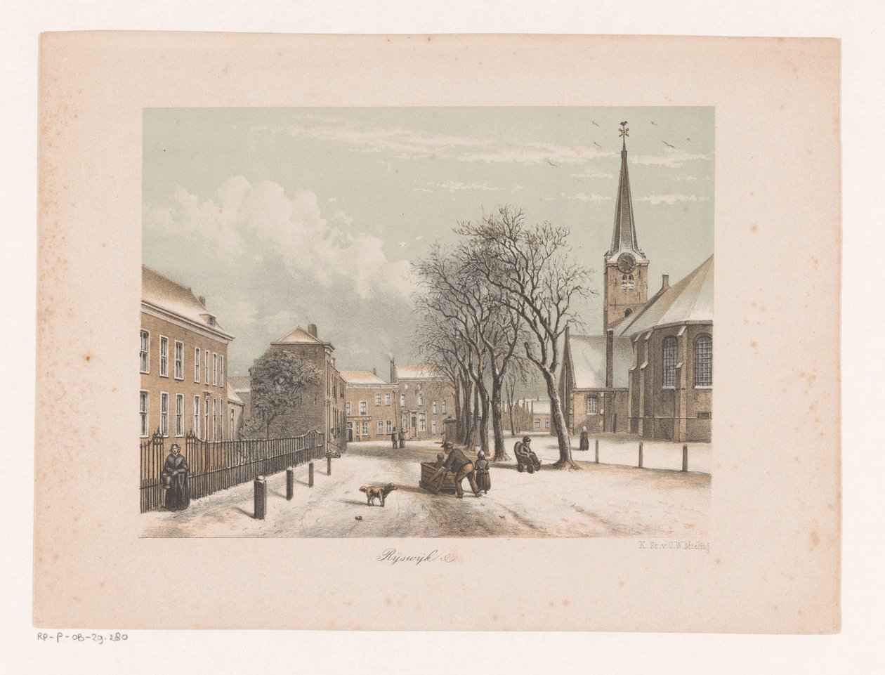 Snowy Street in Rijswijk by Anonymous