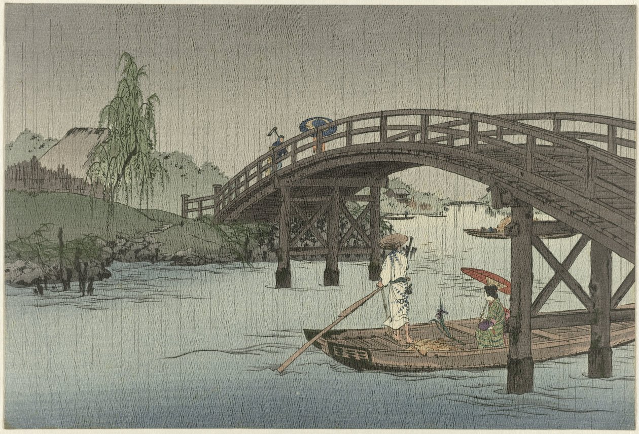 Boat Under a Wooden Bridge by Anonymous