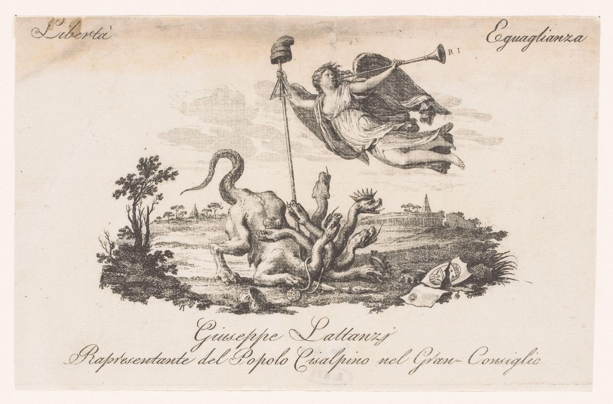 Letterhead for Giuseppe Lattanzi from Giuseppe Lattanzi, Rapresentante del Popolo Cisalpino nel Gran Consiglio by Anonymous