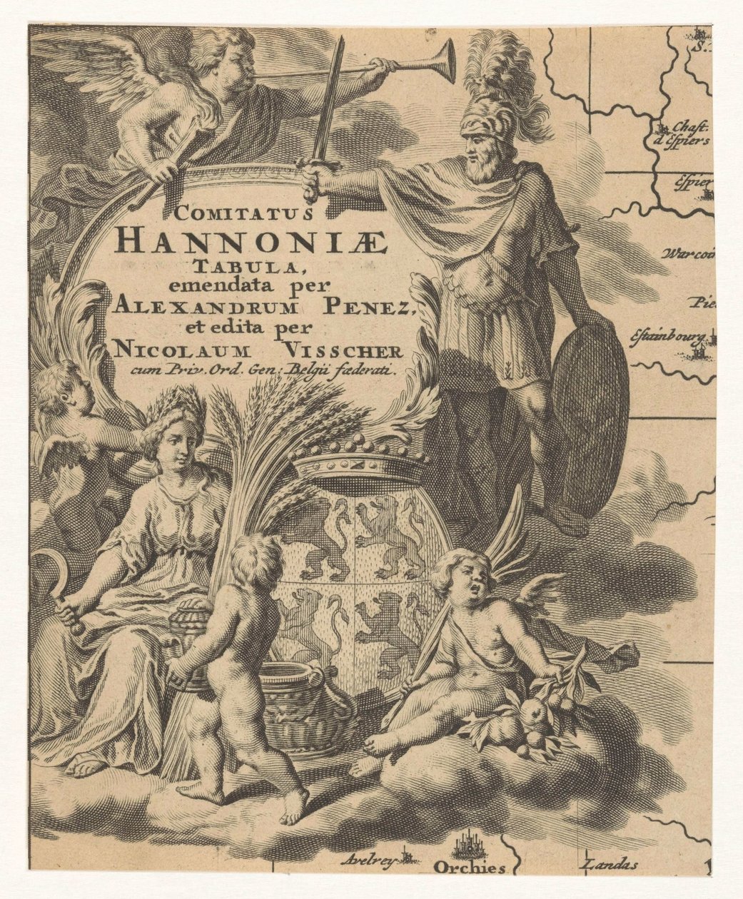 Ceres, Putti, and Coat of Arms of Hainaut by Anonymous