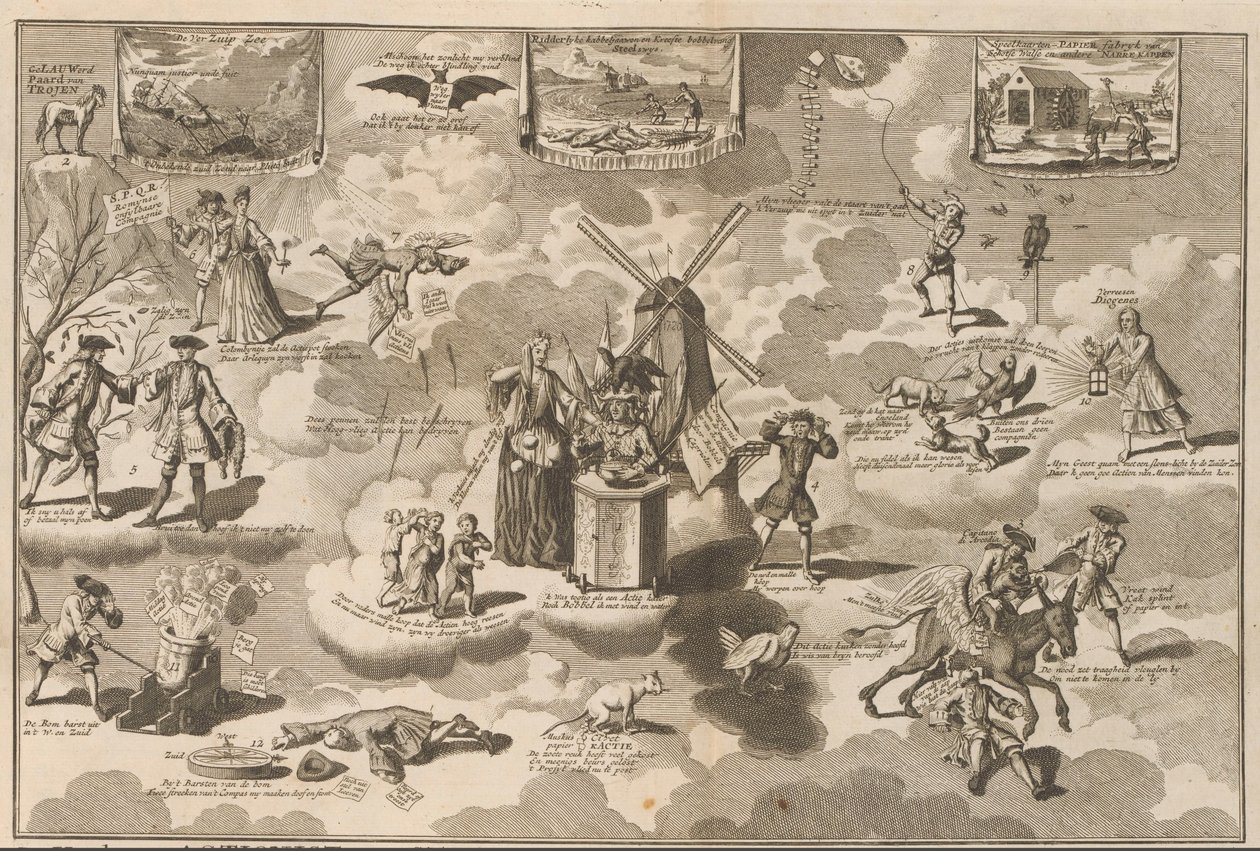The Defeated Stockholder in the Rattle Chair, 1720 by Anonymous