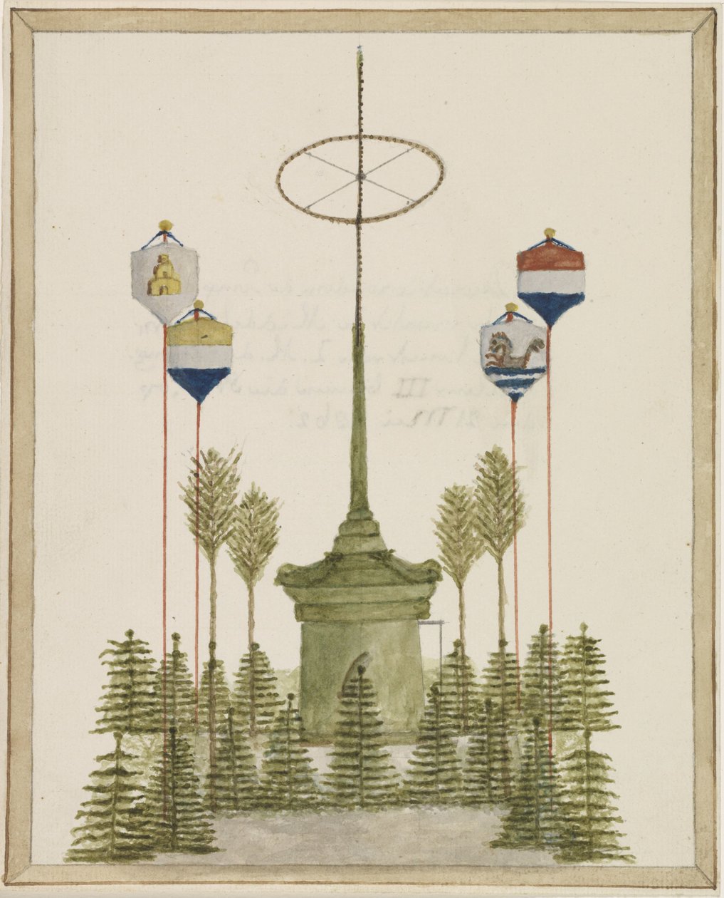 Decoration Around the Pump on the Great Market in Middelburg, on the Arrival of H.M. King William III in that City, on May 21, 1862 by Anonymous