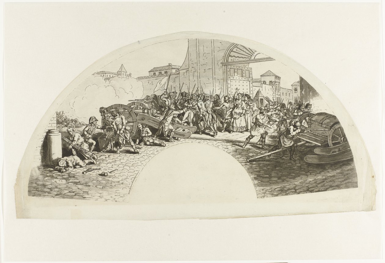 Death of the Spanish Patriots Luis Daoiz and Pedro Velarde y Santillán in the Defense of Madrid Against the French Troops in the Parque de Artilleria on May 2, 1808 by Anonymous
