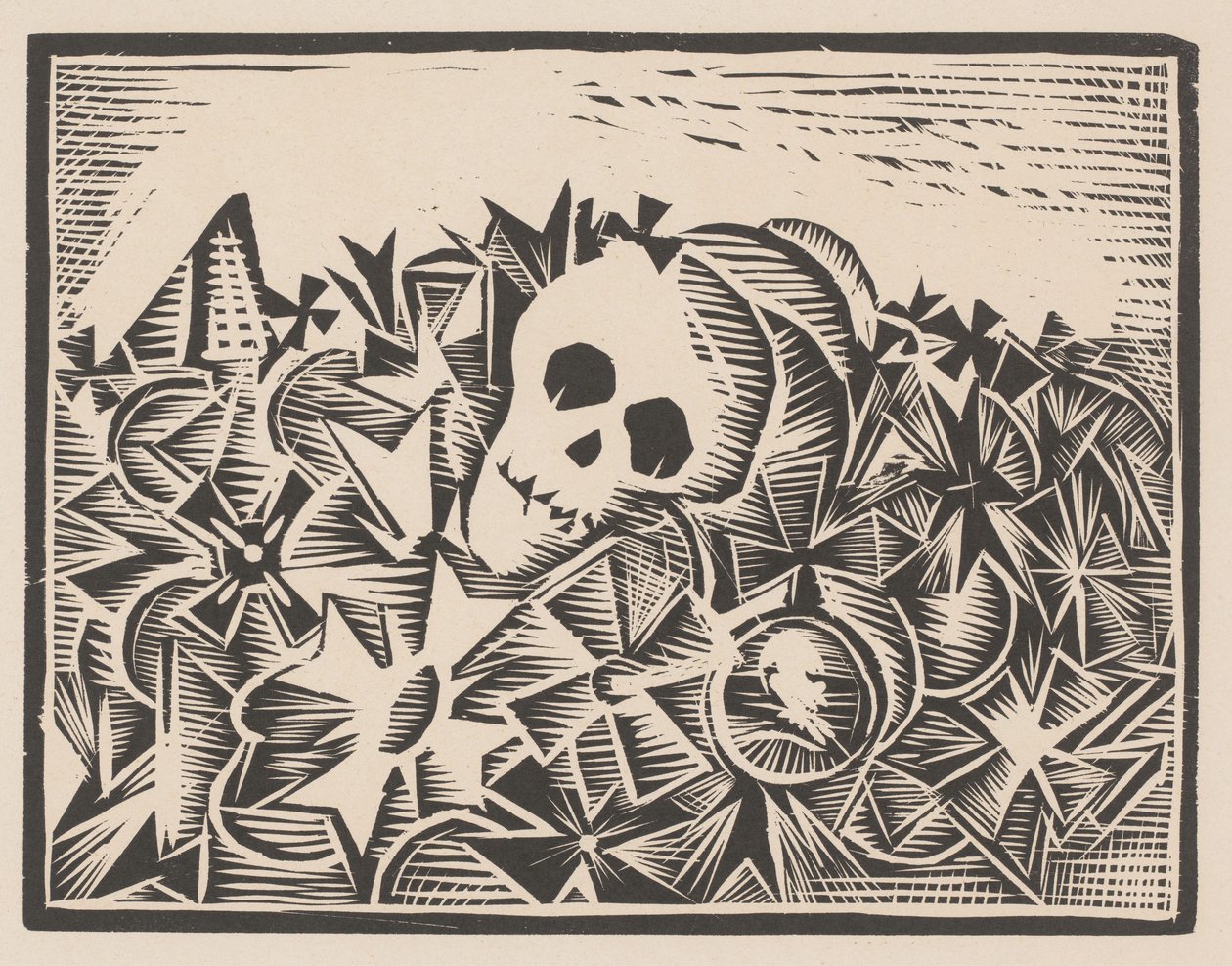 Skull among War Crosses (Against War and Fascism) by Anonymous