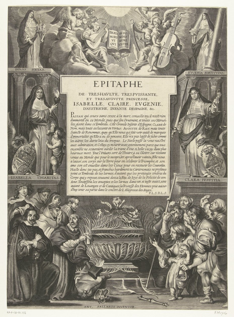 Epitaph for Isabella Clara Eugenia, 1633 by Anonymous