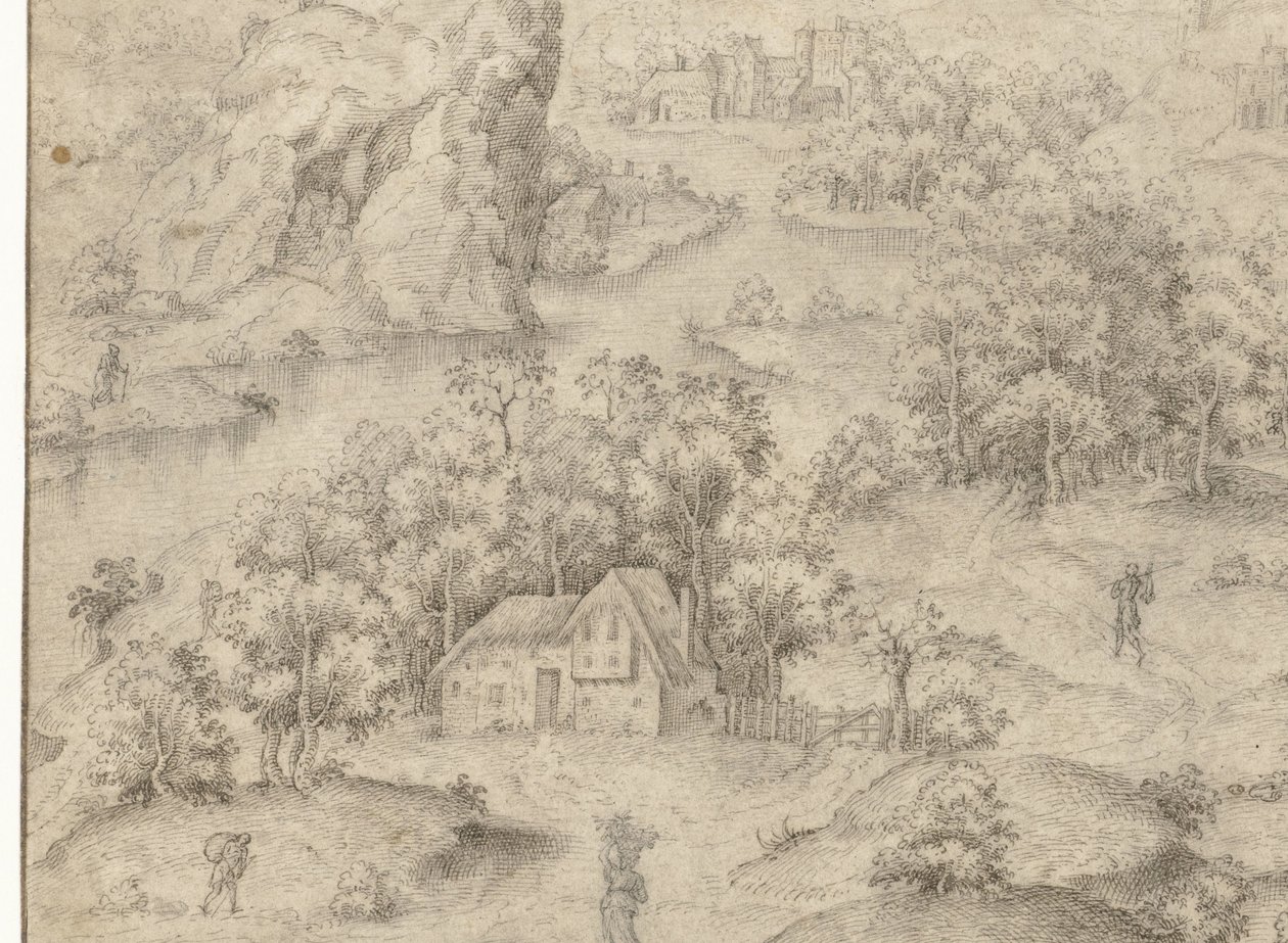 Fantasy Landscape with a Steep Rock by Anonymous