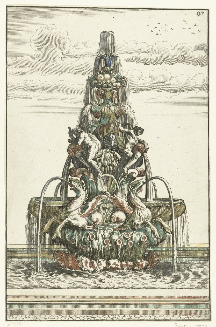 Fountain in the Shape of a Pyramid (Architectura Curiosa Nova) by Anonymous
