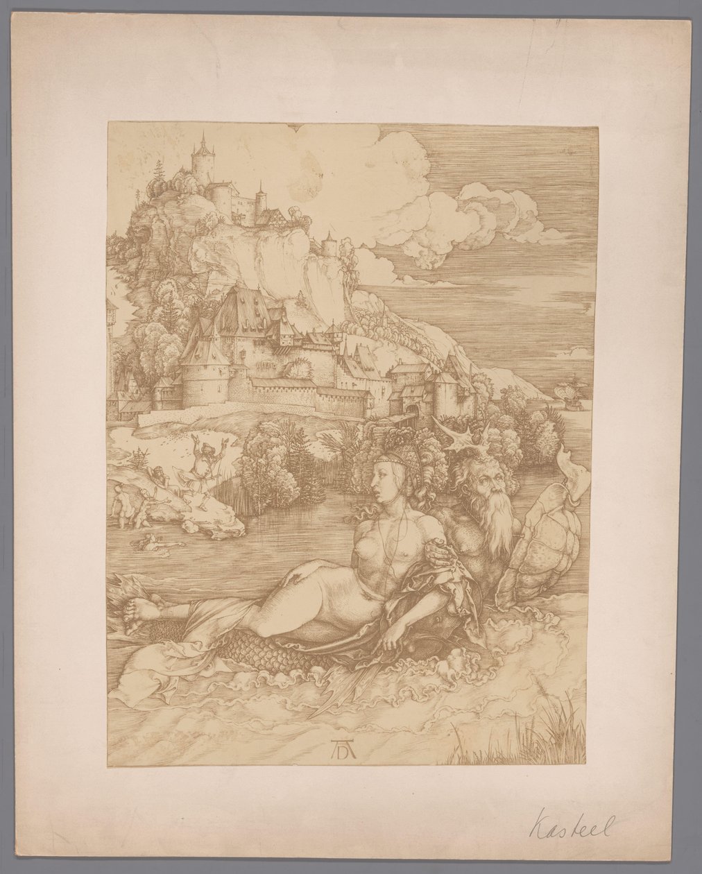 Photo Reproduction of the Engraving Abduction by the Sea Monster by Albrecht Dürer by Anonymous
