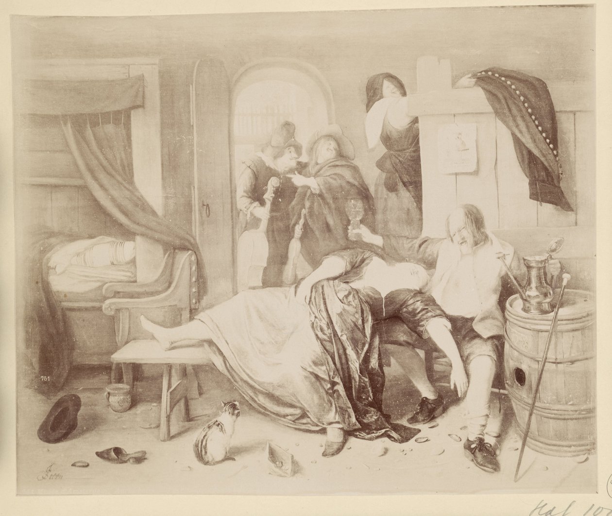Photo Reproduction of the Painting The Drunken Couple by Jan Steen by Anonymous